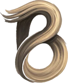 Bellmano logo: a capital B painted in flowing strands of hair